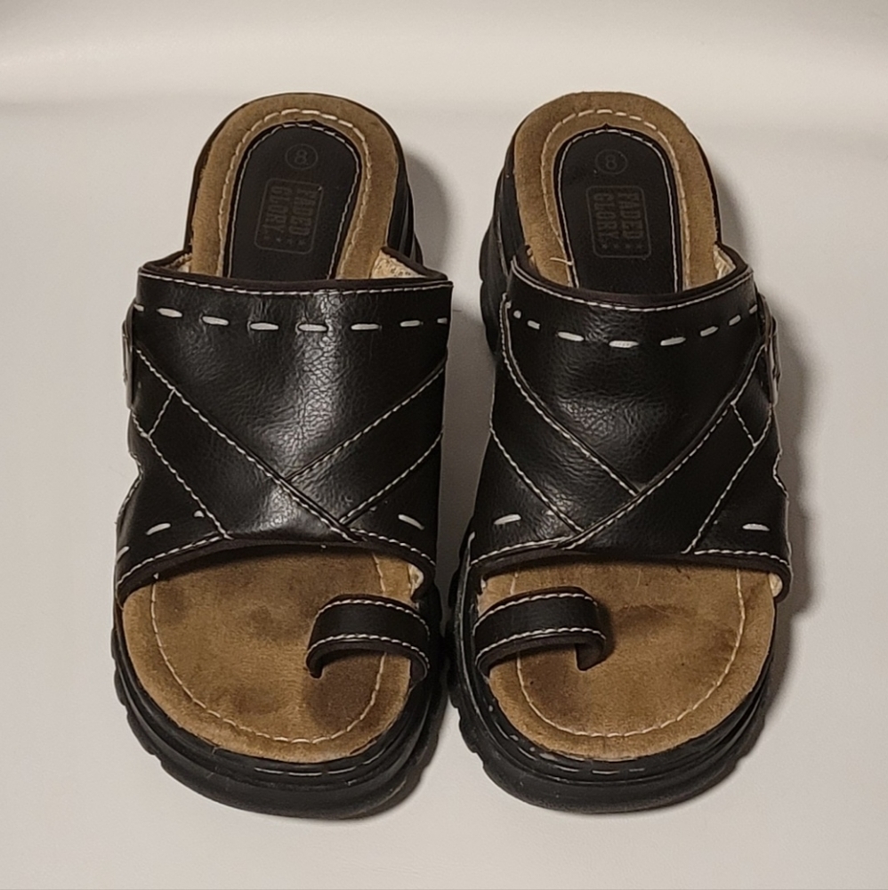 Faded Glory vintage y2k toe ring sandal brown size 8